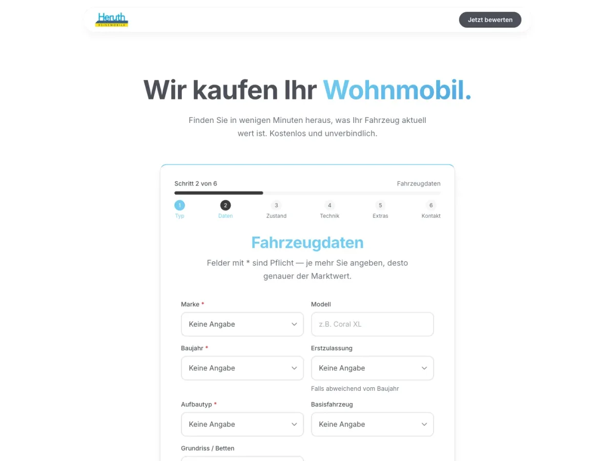 Schritt 2: Fahrzeugdaten