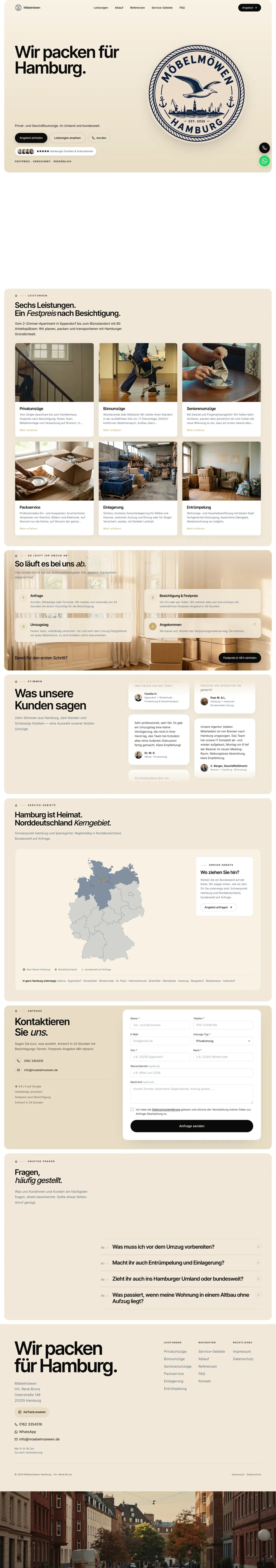 Screenshot der Möbelmöwen-Startseite